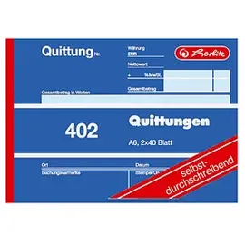 Herlitz Formularbuch Quittung A6 Gelb