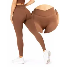 SMILODOX Leggings Silvia Scrunch in Braun Braun