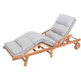 Bjird Liegenauflage, Auflage für Gartenliege 200 x 55 x 8 cm, Auflagen für Deckchair, Polsterauflage für Sonnenliege, Kissen für Liegestuhl, gesteppt - Grau (Aschgrau)