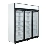 Romux® Glastürkühlschrank MB 1150 Liter 3 Türen Belüftet | Professioneller Getränkekühlschrank mit Glastür & LED