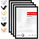 luxuskollektion Bilderrahmen modern schwarz 21x30 cm 4er Set
