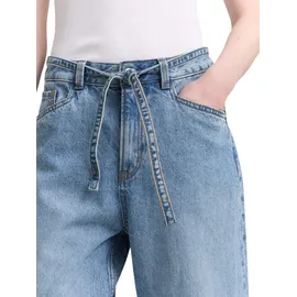 Tom Tailor DENIM Damen TTADEA BARREL Jeans mit Gürtel, blau, Uni, Gr. XL
