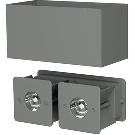 ledscom.de Wandleuchte CUBEL für außen, IP65, Up-/Downlight, grau matt, eckig, 2x G9 max. 10W
