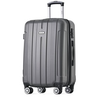 Merax Hartschalen-Trolley aus ABS mit TSA-Zahlenschloss und Doppelrollen, 4 Rollen, Reisekoffer, Hartschalenkoffer, Rollkoffer, 74 cm, XL grau 42 cm x 74 cm x 28 cm