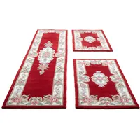 THEKO Bettumrandung THEKO "Ming" Gr. 14, rot, H:14mm, Obermaterial: 100% Polyacryl, Bettumrandungen, Bettvorleger, Läufer-Set, Pastell-Farben, florales Design