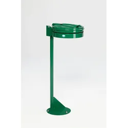 PROREGAL Standhalter mit Gummiband | mit Metall-Deckel | HxBxT 105x37x46,5cm | Stahl | Grün | Mülleimer Abfalleimer Müllkorb