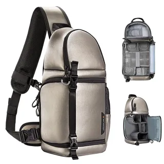 K&F CONCEPT Kamera-Umhängetasche, Wasserdichte Kameratasche, Fotografie tägliche Reise Camera Bag,Taschen Fotografen Foto-Rucksack, Eisengrau