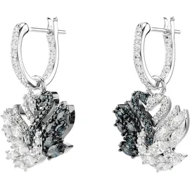 Swarovski Creolen Swan Drop schwarz Metallmix MPNR Zirkonia