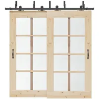 VidaXL Schiebetürbeschlag-Set 213,5 cm Stahl Schwarz