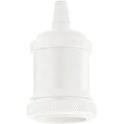 Ideal Lux Leuchtmittelfassung GHIERA mit Zierring und Schirmträger, E27, weiß IDEA-249186