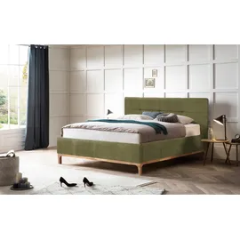 Home Affaire Polsterbett HOME AFFAIRE "Noan", grün (olive), B:178cm H:118cm L:218cm, Betten, Polsterbett, Bettkasten, Lattenrahmen mit Gasdruckfedern, auch mit 7-Zonen-Matratze