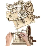 3D Puzzle Holz Murmelbahn,115 Teile Murmelbahn Selber Bauen,3D Holzpuzzle Kugelb