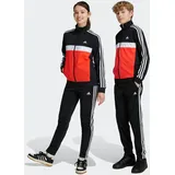 Adidas Unisex Kinder Essentials 3-Stripes Tiberio Track Suit, black/bright red/white, 13-14 Years