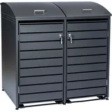 Zelsius Mülltonnenbox mit abgerundetem Deckel für zwei 120 - 240 Liter Mülltonnen Anthrazit ral 7016