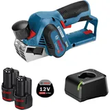 Bosch Akku-Hobel GHO 12V-20 12 V / 2x 2,0 Ah Akku + Ladegerät