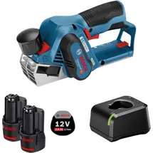Bosch Akku-Hobel GHO 12V-20 12 V / 2x 2,0 Ah Akku + Ladegerät