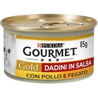 Purina Gourmet Gold Würfel aus Sauce Feuchtigkeit Katze mit Huhn und Leber, 24 Dosen à 85 g, 85g (24er Pack)