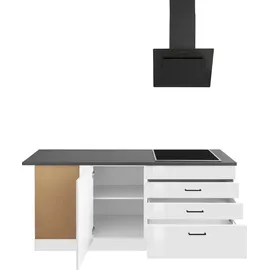 kochstation Winkelküche L-Form 290 cm weiß