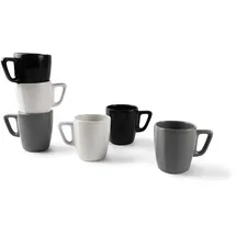 Excelsa Eclipse Tasse 0,23 l Weiß, Schwarz, Grau 6 St.