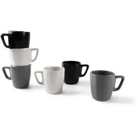 Excelsa Eclipse Tasse 0,23 l Weiß, Schwarz, Grau 6 St.