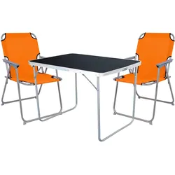 3-tlg Camping Set Gartenmöbel Campingtisch + 2 Campingstuhl Klappstuhl Orange