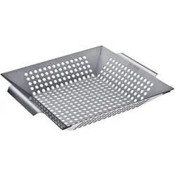 SANTOS Gemüsekorb XL / Grillwok Edelstahl | 30,5 x 30,5 cm