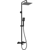 Neuesbad Duschsystem mit Thermostat mit Regenbrause schwarz NAC_N1HT