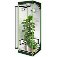 Fiqops Growzelt, 600D Oxford 60x60x180cm Grow Tent, Grow Box mit Beobachtungsfenster Lichtdicht und Wasserdicht Growschrank, Luftig Gewächshaus Growroom für Homegrowing, Indoor-Anbau