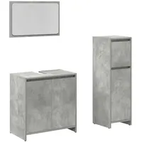 VidaXL Badmöbel-Set Betongrau 3-tlg. Grau