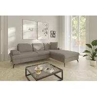 Ecksofa SIT & MORE "Morris Jubi L-Form, B: 247 cm", grau (taupe), B:247cm H:83cm T:171cm, 95% Polyester, 5% Polyamid, Sofas, Ecksofa, mit Armteilfunktion & 1 Zierkissen, optional Bettfunktion