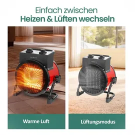 EMERIO Heizlüfter FH-128620 3000 W Schwarz/Rot