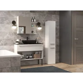 Topeshop NEL IV Badezimmerschrank 31 x 30 x 174 cm Weiß Kunststoff/MDF/Spanplatte