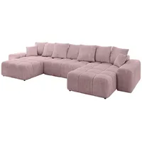 altdecor Wohnlandschaft ENIL-U 401x189x68 Rosa Cord