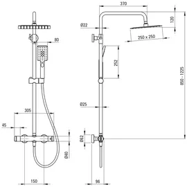 Neuesbad Duschsystem mit Thermostat chrom