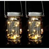 Relaxdays LED Solar Glas 2er Set