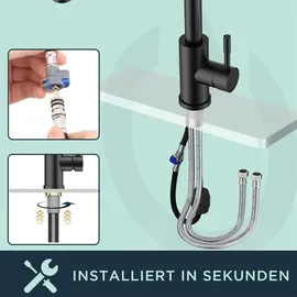 FORIOUS Wasserhahn Hochdruck Schwarz