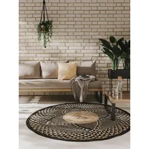 benuta nest Artis Outdoor-Teppich Ø 160 cm Schwarz