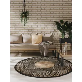 benuta nest Artis Outdoor-Teppich Ø 160 cm Schwarz