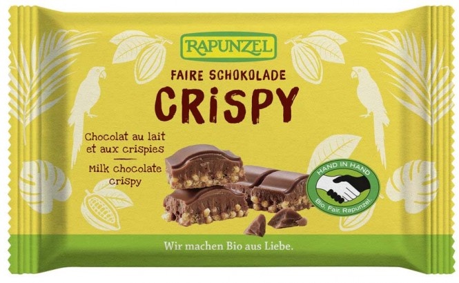 Rapunzel Vollmilch Schokolade Crispy HIH bio