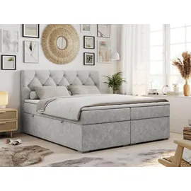 MKS Boxspringbett 160 x 200 cm H3 Hellgrau