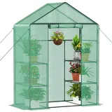 Ribelli Foliengewächshaus PE-Gitterfolie Grün 143 x 195 x 73 cm