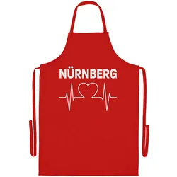 multifanshop Grillschürze - Nürnberg - Herzschlag - Druck weiß - Schürze