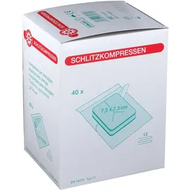 NOBAMED SCHLITZKOMPRESSE AUS MULL 7.5x7.5cm 12fach steril 40x2 st