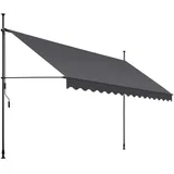 Tectake tectake® Klemmmarkise, mit Handkurbel, höhenverstellbar - 304 cm, einfache Montage