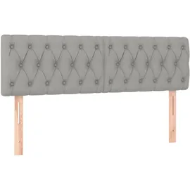 vidaXL Boxspringbett mit Matratze & LED Hellgrau 160x200 cm Stoff