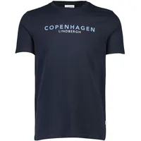 Lindbergh T-Shirt (Kurzarm) relaxed fit Herren, Gr. XL, blau (navy 424), Obermaterial: 100% Baumwolle, lässig geschnitten, Rundhals, Shirts