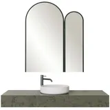 Dmora Badezimmermöbel Dguarner, Badezimmerschrank, Mehrzweckschrank, Hängeschrank mit Spiegel, 50x12h45 cm, Schwarz