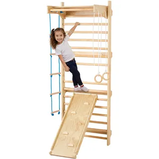 Vevor Schwedische Leiterwand 15-stufiges Kletterspielzeug aus Holz für Indoor-Spielplätze, 100 kg Tragkraft, Schwedische Wandleiter für Kinder & Er
