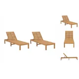 vidaXL Sonnenliegen 2 Stk. Massivholz Teak