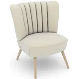 Max Winzer Max Winzer® Sessel »build-a-chair Aspen, Loungesessel mit Samtvelours Bezug, im Retrolook, zum Selbstgestalten beige